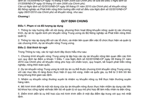 Thông tư 38/2011/TT-BNNPTNT hướng dẫn thực hiện Nghị định 02/2010/NĐ-CP