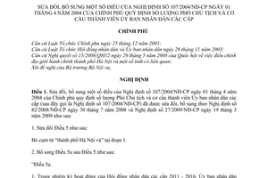 Nghị định 36/2011/NĐ-CP  sửa đổi Nghị định 107/2004/NĐ-CP