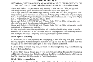 Thông tư 37/2011/TTLT-BNNPTNT-BNV hướng dẫn chức năng, nhiệm vụ, quyền hạn