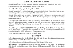Quyết định 895/2011/QĐ-UBND cung cấp sử dụng dịch vụ Internet trò chơi trựctuyến