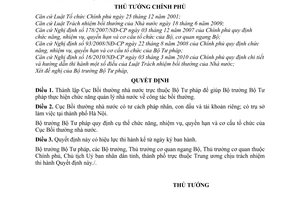 Quyết định 767/QĐ-TTg thành lập Cục Bồi thường nhà nước