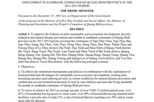 Decision No. 788/QD-TTg approving the scheme on pilot sustainable socio-economic