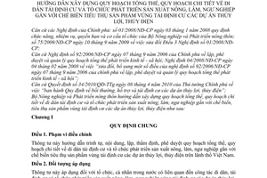 Thông tư 39/2011/TT-BNNPTNT hướng dẫn xây dựng quy hoạch tổng thể, chi tiết v