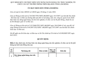 Quyết định 1167/QĐ-UBND 2011 mức chi ngân hàng câu trắc nghiệm kỳ thi phổ thông Lâm Đồng