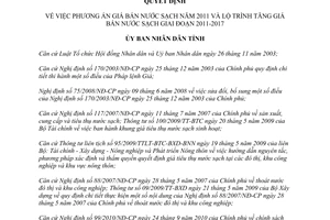 Quyết định 1045/QĐ-UBND phương án giá nước sạch năm 2011 và lộ trình tăng giá