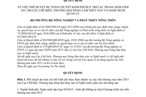 Quyết định 643/QĐ-BNN-TC phê duyệt dự toán chi tiết kinh phí duy trì trang web