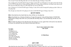 Quyết định 12/2011/QĐ-UBND Quy chế Báo cáo viên pháp luật tỉnh Đồng Tháp