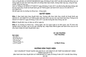 Quyết định 1086/QĐ-BGTVT Hướng dẫn thực hiện Quy chuẩn kỹ thuật Quốc gia