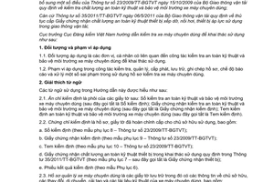 Hướng dẫn 721/ĐKVN-VAR  kiểm tra an toàn kỹ thuật và bảo vệ môi trường xe máy