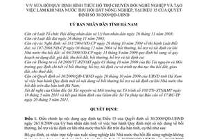 Quyết định 17/2011/QĐ-UBND sửa đổi quy định hình thức hỗ trợ chuyển đổi nghề