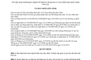 Quyết định 12/2011/QĐ-UBND  phân cấp quản lý giá