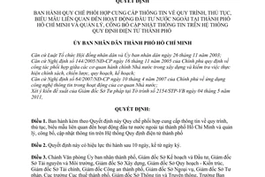 Quyết định 32/2011/QĐ-UBND Quy chế phối hợp cung cấp thông tin về quy trình, thủ