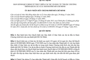 Quyết định 33/2011/QĐ-UBND  thực hiện các dự án đầu tư chương trình kích cầu