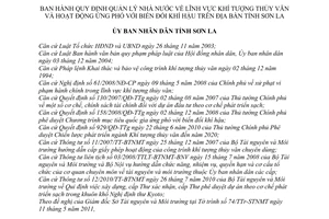 Quyết định 07/2011/QĐ-UBND quản lý Nhà nước lĩnh vực khí tượng thủy văn