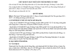 Quyết định 1339/QĐ-UBND 2011 Kế hoạch phát triển Y Dược cổ truyền Cần Thơ