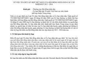 Hướng dẫn 738/HD-UBTVQH12 tổ chức kỳ họp thứ nhất Hội đồng nhân dân các cấp