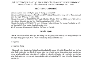 Quyết định 808/QĐ-TTg phê duyệt Đề án Đào tạo, bồi dưỡng cán bộ