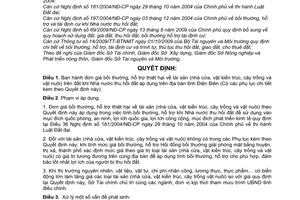 Quyết định 15/2011/QĐ-UBND đơn giá bồi thường, hỗ trợ thiệt hại tài sản