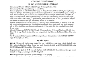 Quyết định 26/2011/QĐ-UBND bổ sung bảng giá đất năm 2011