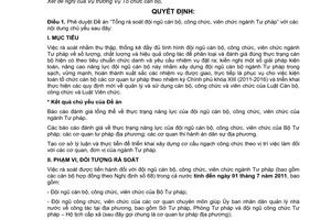 Quyết định 862/QĐ-BTP phê duyệt Đề án Tổng rà soát đội ngũ cán bộ