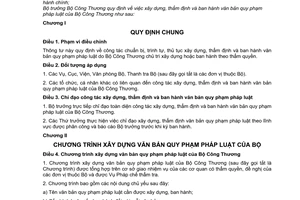 Thông tư 22/2011/TT-BCT xây dựng, thẩm định văn bản quy phạm pháp luật