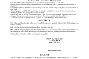 Quyết định 06/2011/QĐ-UBND bổ sung thủ tục hành chính