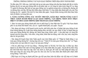 Chỉ thị 20/2011/CT-UBND tăng cường kiểm tra, kiểm soát bảo đảm trật tự an toàn