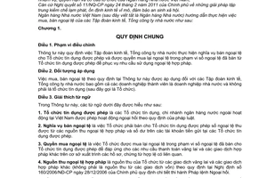 Thông tư 13/2011/TT-NHNN mua, bán ngoại tệ tập đoàn kinh tế, tổng công ty