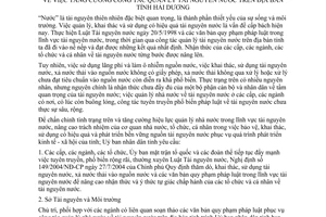 Chỉ thị 15/2011/CT-UBND  tăng cường công tác quản lý tài nguyên nước