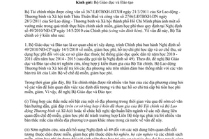 Công văn 5703/BTC-HCSN năm 2013 kiến nghị chính sách miễn giảm học phí