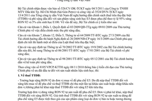 Công văn 5731/BTC-CST thuế tiêu thụ đặc biệt phí xăng dầu đối với xăng E5
