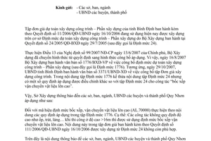 Công văn 348/SXD-QLXD định mức bốc xếp vận chuyển vật liệu lên cao