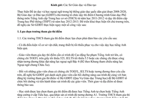 Công văn 3017/BGDĐT-GDTrH triển khai thí điểm Chương trình GDPT môn tiếng Anh
