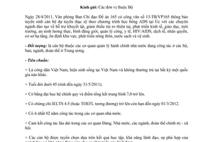 Công văn 1426/LĐTBXH-TCCB thông báo Chương trình học bổng ADS tại Úc