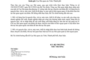 Công văn 5883/BTC-TCHQ hướng dẫn thực hiện Điều 57 Thông tư 194/2010/TT-BTC