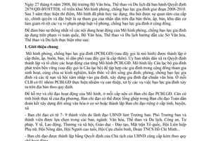 Công văn 1467/BVHTTDL-GĐ hướng dẫn tổ chức hoạt động Mô hình phòng, chống