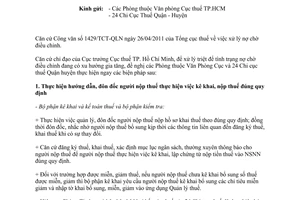 Công văn 4103/CT-QLN xử lý nợ chờ điều chỉnh
