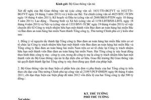 Công văn 776/TTg-ĐMDN chuyển 02 Công ty Bảo đảm an toàn hàng hải