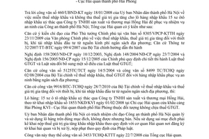 Công văn 2278/TCHQ-TNXK xử lý thuế giá trị gia tăng