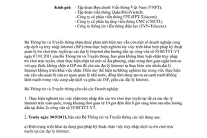 Công văn 1472/BTTTT-VT năm 2011 quản lý trò chơi trực tuyến đại lý Internet