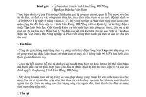 Công văn 1385/BNN-KTHT tình hình di dân, tái định cư Dự án thủy điện Đồng Nai