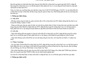 Công văn 4370/CT-TTr1 kiểm đếm hồ sơ khai thuế; nhập dữ liệu phân tích rủi ro