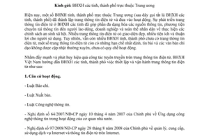 Công văn 2096/BHXH-TT  hướng dẫn thành lập và tổ chức hoạt động trang thông tin