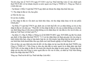 Công văn 1820/TCT-TNCN chính sách thuế thu nhập cá nhân lợi nhuận