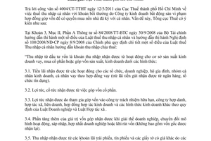 Công văn 1827/TCT-TNCN  chính sách thuế thu nhập cá nhân