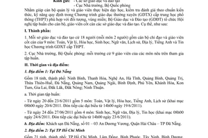 Công văn 3538/BGDĐT-GDTX tập huấn về thực hiện dạy học theo chuẩn kiến thức