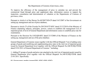 Official Dispatch No. 2334/TCHQ-TXNK on amending, supplementing List