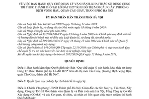 Quyết định 2848/QĐ-UBND  Quy chế quản lý vận hành, khai thác sử dụng