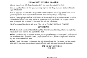 Quyết định 11/2011/QĐ-UBND nhiệm vụ quyền hạn cơ cấu Ban dân tộc Hòa Bình