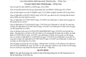 Quyết định 27/2011/QĐ-UBND mức chuẩn trợ cấp xã hội cho đối tượng bảo trợ xã hội